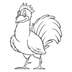 cartoon rooster chicken coloring illustration