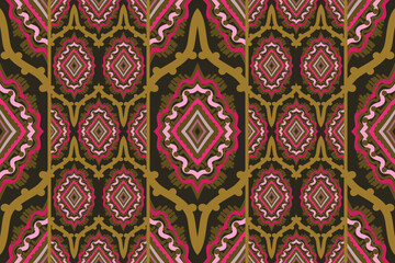 Aztec fabric carpet boho mandalas textile decorate wallpaper. Ikat ethnic seamless pattern decoration design. Tribal native motif decorative elements traditional embroidery vector background