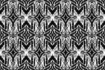 Aztec fabric carpet boho mandalas textile decorate wallpaper. Ikat ethnic seamless pattern decoration design. Tribal native motif decorative elements traditional embroidery vector background