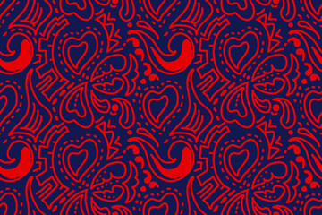 Aztec fabric carpet boho mandalas textile decorate wallpaper. Ikat ethnic seamless pattern decoration design. Tribal native motif decorative elements traditional embroidery vector background