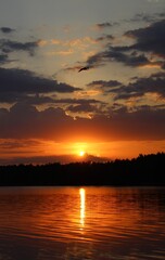 sunset over the river