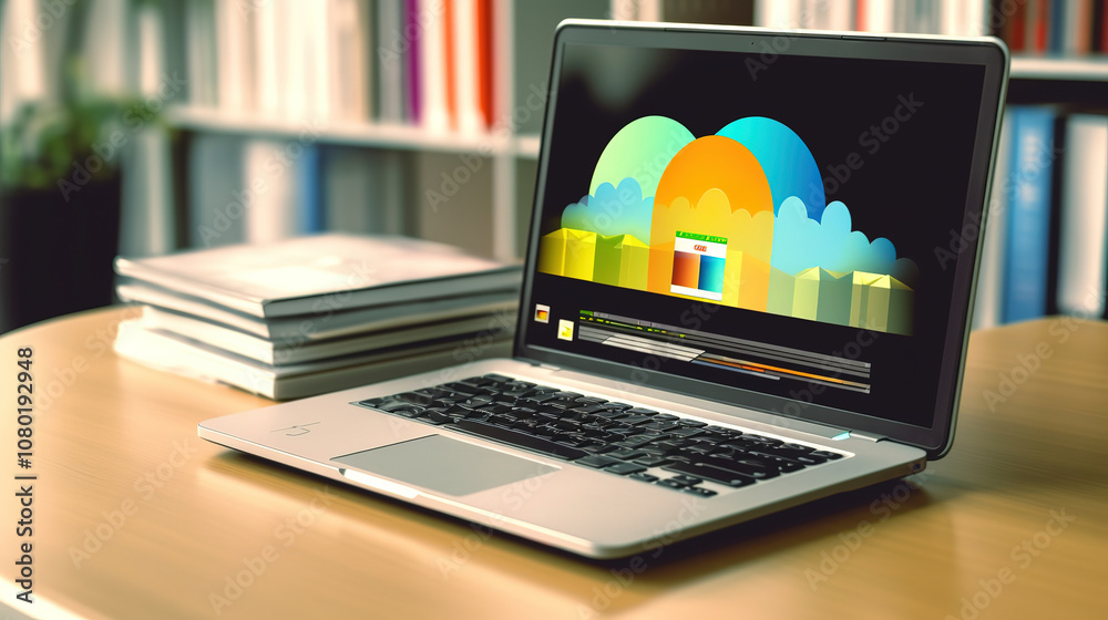 Poster superb computer laptop and dashboard for data document management system