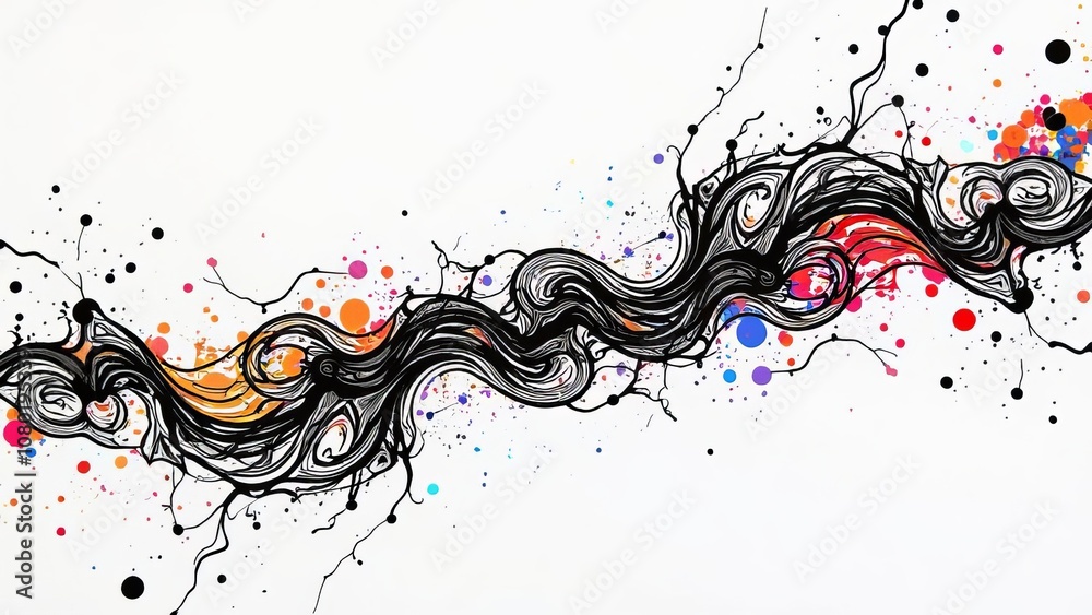 Poster a colorful wave with a white background