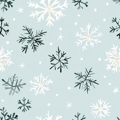 Winter Snowflakes Seamless Pattern Festive Holiday Background