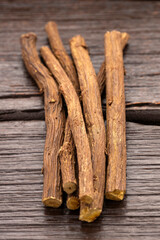 Glycyrrhiza glabra - Licorice, an effective medicinal plant for coughs and stomach ailments.