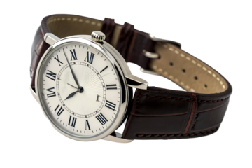 Premium Luxury Wristwatch with Leather Band, Sleek Steel Frame, Quartz Precision – Stylish, Modern Men’s Watch PNG – High-Quality Transparent Cutout for Download, Perfect for Business & Fashion