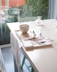 table setting in a restaurant