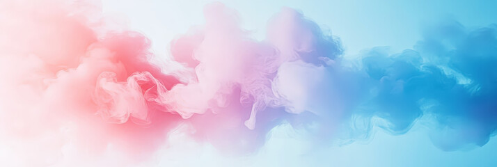Fototapeta premium Aesthetic abstract background with gradient of smoky blue and pink colours. Presentation template. Generative AI