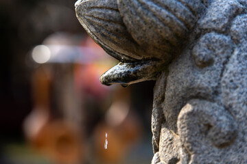 stone fountain in the Buddhist temple
