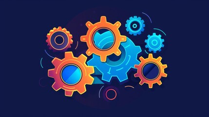 Gears, representing settings, configuration, or process management.