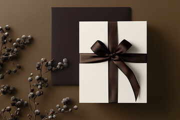 Christmas gift box mockup with simple, minimal design