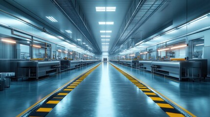 Obraz premium Modern industrial facility with clean lines and organized layout.