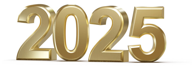 2025 new year number gold 3D
