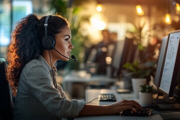 Dedicated customer service representative focused on delivering exceptional support at her desk