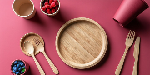 Eco-Friendly Biodegradable Cups. Sustainable and Environmental concept