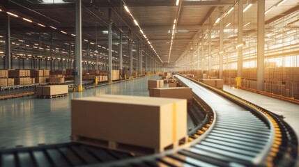 Obraz premium Conveyor Belt in Warehouse