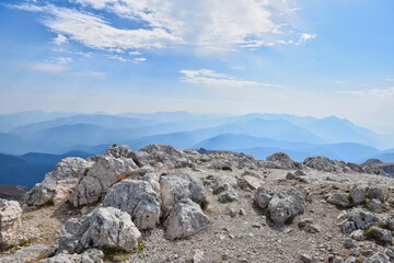 Scenic view from the Mount Oshten top on a summer day