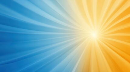 Obraz premium Radiant sunbeam piercing through vibrant blue and yellow backdrop, uplifting visual spectacle of light energy