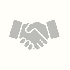 Obraz premium Simple handshake graphic symbolizing agreement and partnership on a light background