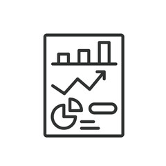 Business report, icon in line design. Business, report, analysis, data, document, summary, finance on white background vector. Business report editable stroke icon