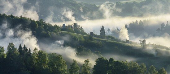 misty morning in the mountains