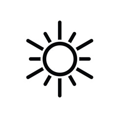 Sun icon. yellow sun. The sun is shining. Sunset icon collection. Yellow sun star icon. Hot solar energy for sunbathing. line design style. design vector template