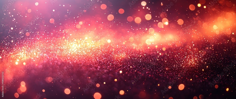Wall mural golden cosmic dust and sparkles floating through a dark blue and black space background generative a