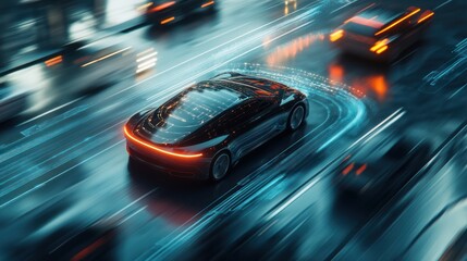 Obraz premium Futuristic Self-Driving Car