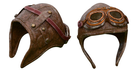 Retro Pilot Headwear Cap isolated on white © Aziz3D99