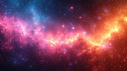 Fototapeta premium Vibrant galaxy with swirling pink, blue, and orange nebulae and stars in a cosmic space scene Generative AI