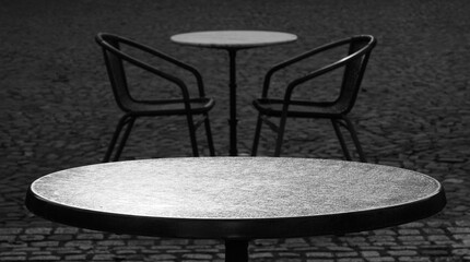 still life with tables and chairs