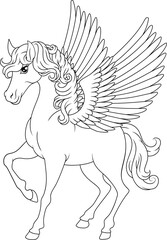 Pegasus Wings Horse Cartoon Animal Illustration