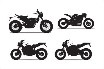 Obraz premium Motorbike Silhouette Vector - Dynamic Motorcycle DesignMotorcycle Vector Art - High-Quality Motorbike SilhouetteMotorbike Outline Icon - Digital Motorcycle Silhouette DesignRacing Motorbike Vect
