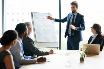 Meeting, whiteboard and people in office for business, corporate website improvement and...