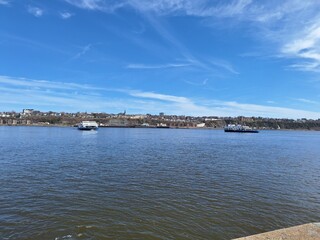 Ferry boats on the St. Lawrence River in Québec