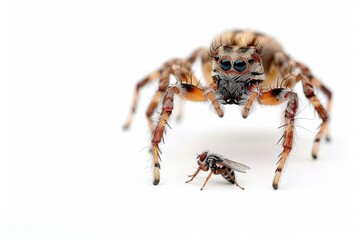 Arachnid Hunting: Spider with Its Prey