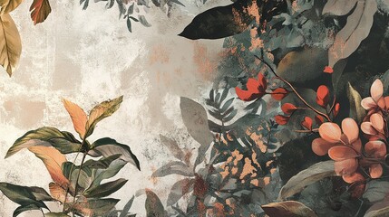 Wallpaper with designs inspired by nature, made with plant-based inks