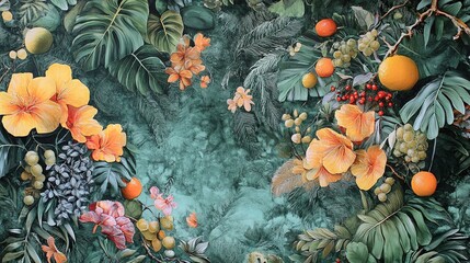 Wallpaper with designs inspired by nature, made with plant-based inks