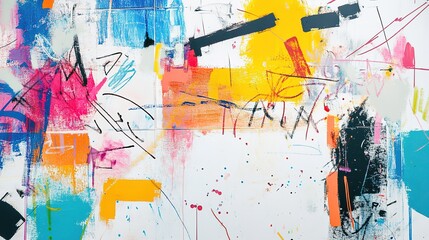 Fototapeta premium Wallpaper with dry-erase markers, ideal for brainstorming spaces