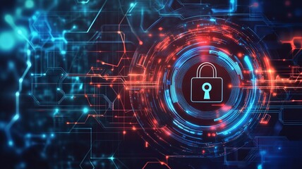 Obraz premium abstract technology background with padlock, the concept of digital and internet security