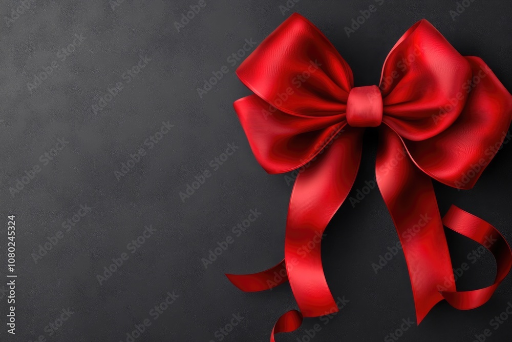 Poster a simple yet striking image of a red bow against a black background
