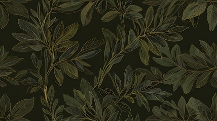 Modern seamless pattern background of foliage and geometric shapes. luxury, aesthetic, leaf background
