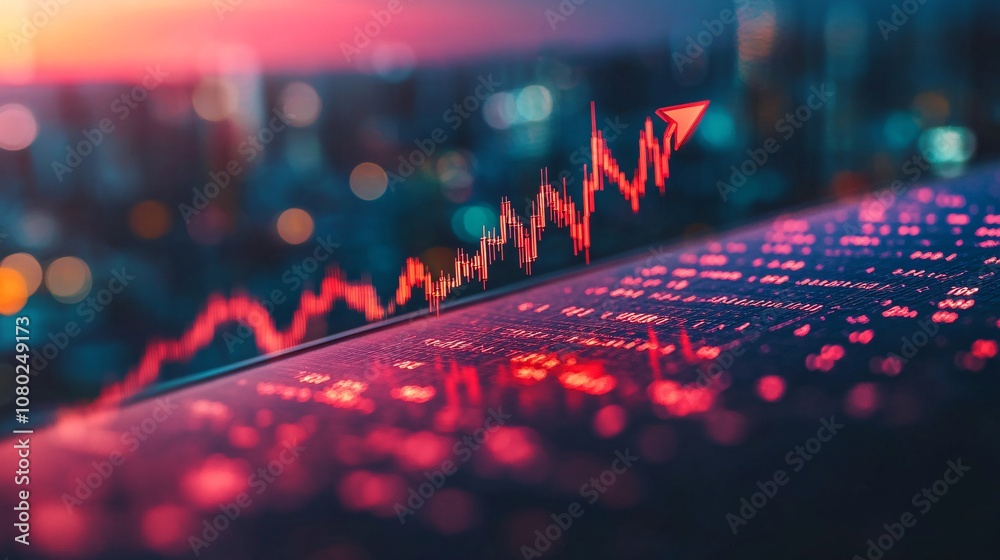 Poster arrow on a financial chart pointing downward sharply representing an extreme loss in market value or