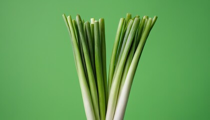 Fototapeta premium Wooden board with green onion 302