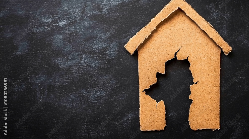 Aufkleber izing property loss bankruptcy concept with side empty space for text stockphoto style