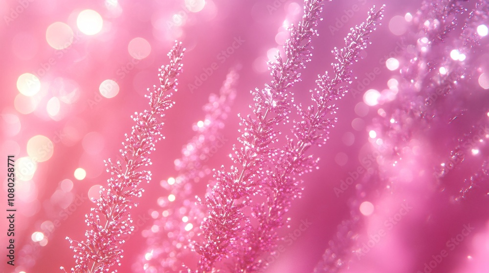 Poster Soft focus of lavender fields under a setting sun creating a dreamy atmosphere perfect for relaxation themes with side empty space for text Stockphoto style