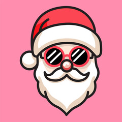 Cute Santa Claus Design with Trendy Glasses