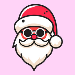 Cute Santa Claus Design with Trendy Glasses