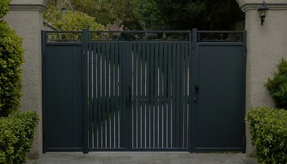 Automatic sliding gates with a metal picket fence 9