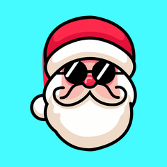 Cute Santa Claus Design with Trendy Glasses